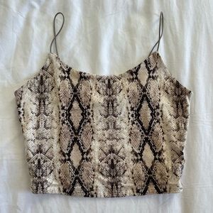Garage snake skin cropped tank